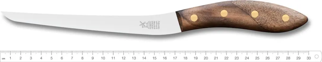 Robert Herder Fileermes SeaKnives Edwin Vinke's - Lemmet 170mm - Walnotenhout