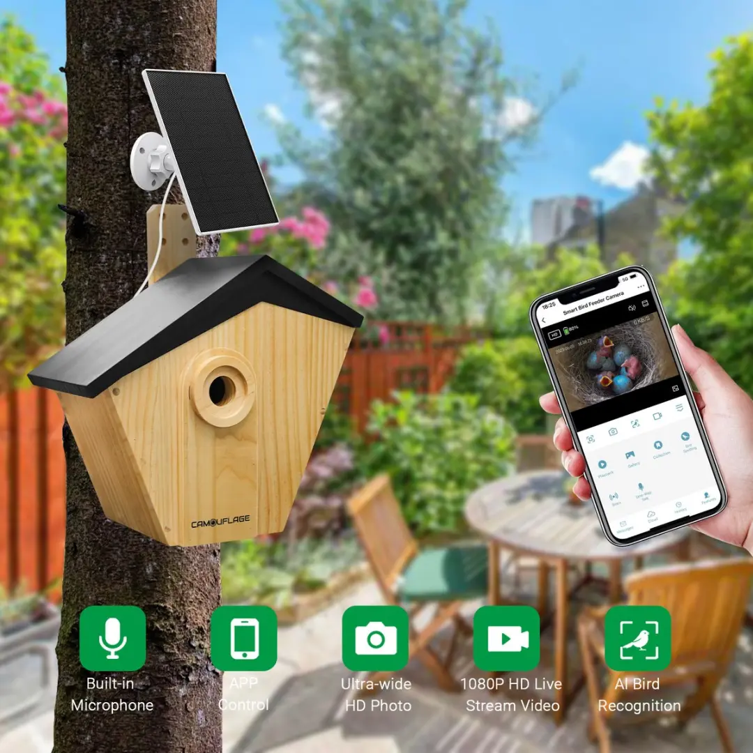 Camouflage EZ Birdbox Wildcamera - Hout - afbeelding 3 van 6