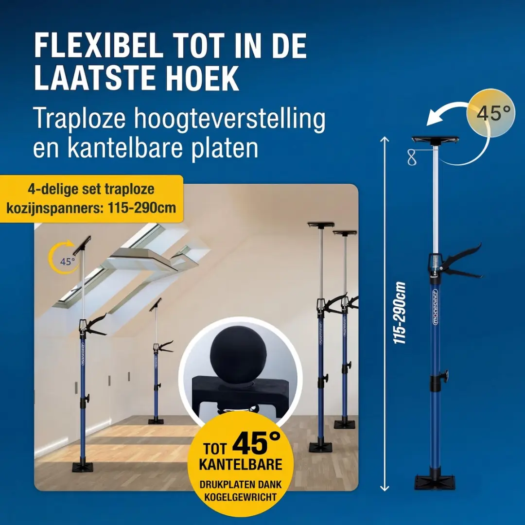 Deuba Plafondsteun 4 Stuks - 30kg - Blauw - afbeelding 6 van 6