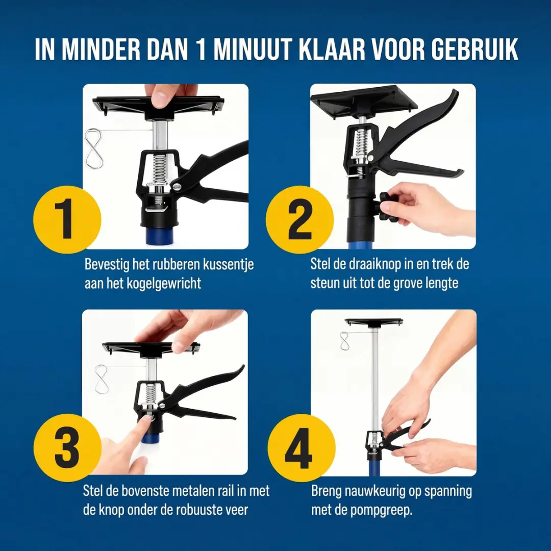 Deuba Plafondsteun 4 Stuks - 30kg - Blauw
