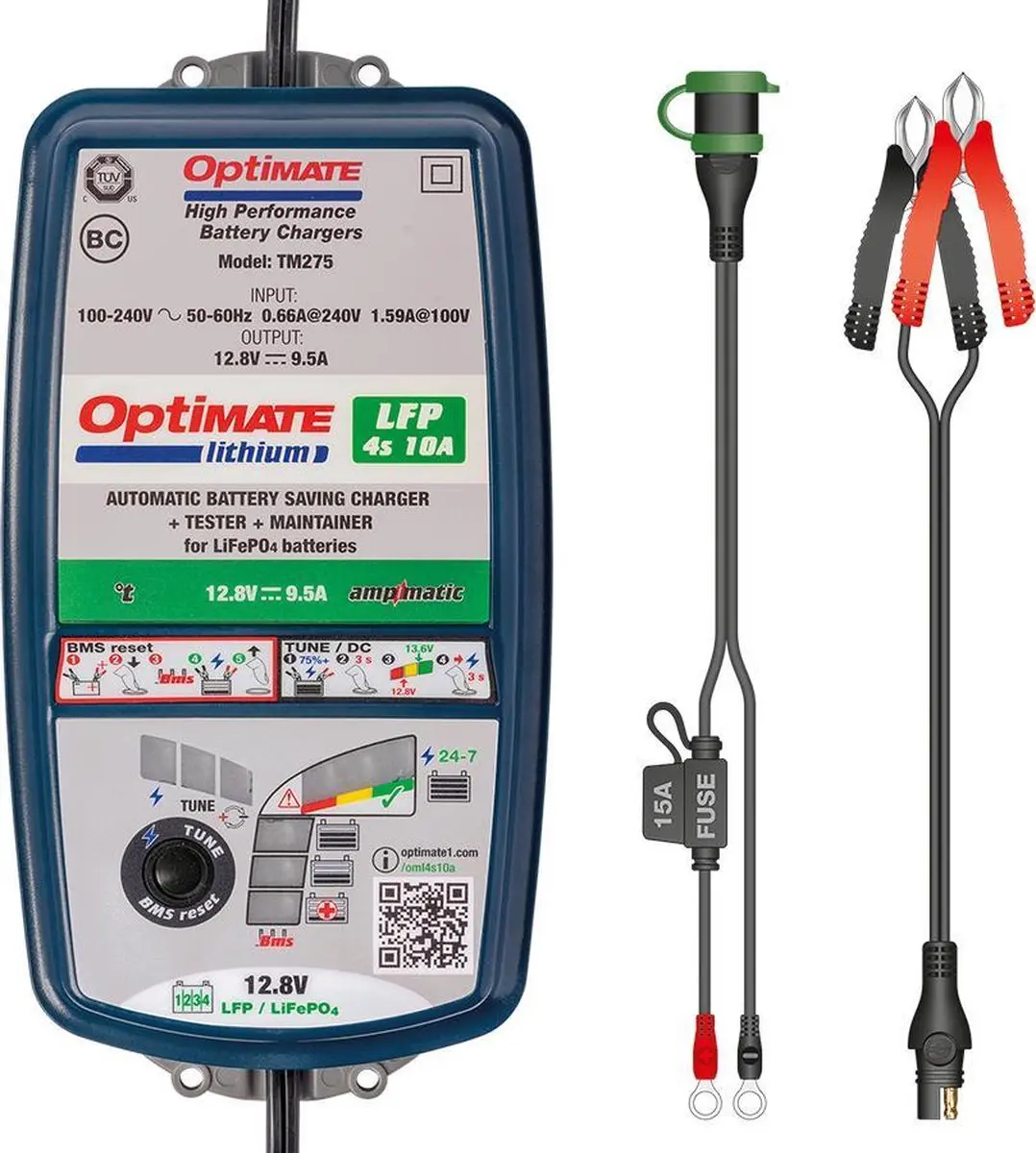 Optimate TM274v2 LiFePO4 Acculader 12.8V 10A - 4S - afbeelding 6 van 6