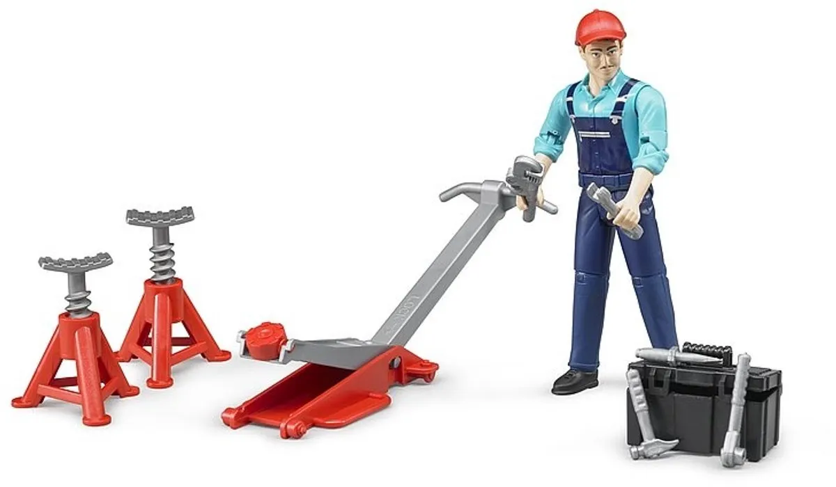 Bruder Garage Werker 62100 Speelgoedset - Rood/Grijs