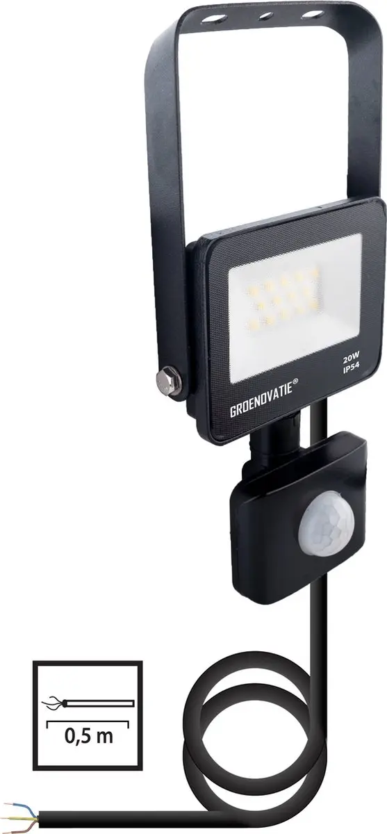 Groenovatie LED Breedstraler 20W - Sensor IP54 - Neutraal Wit