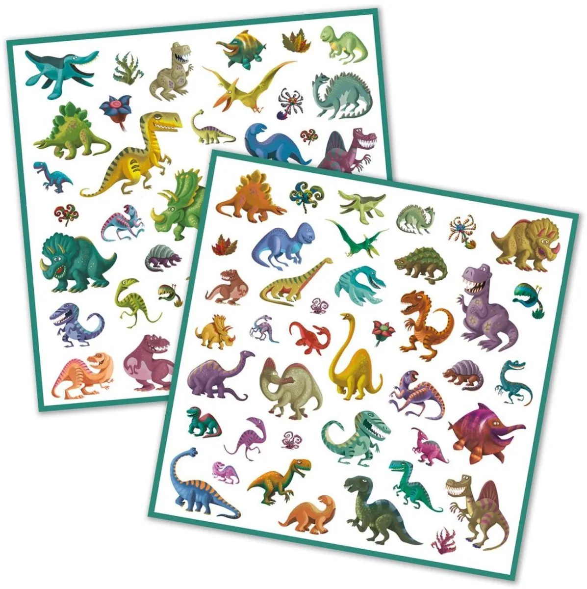 Djeco Stickerbladen Dinosaurussen - 160 Stuks Multicolor