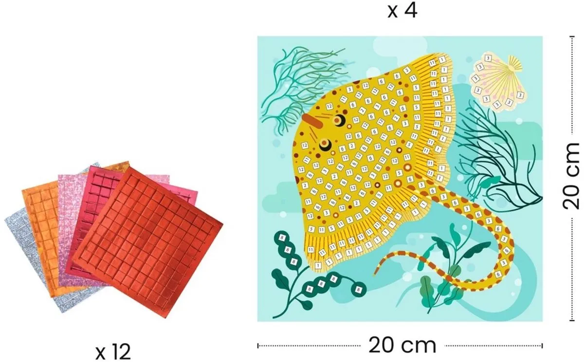Djeco Mozaïek Knutselset Caribbean - Multicolor
