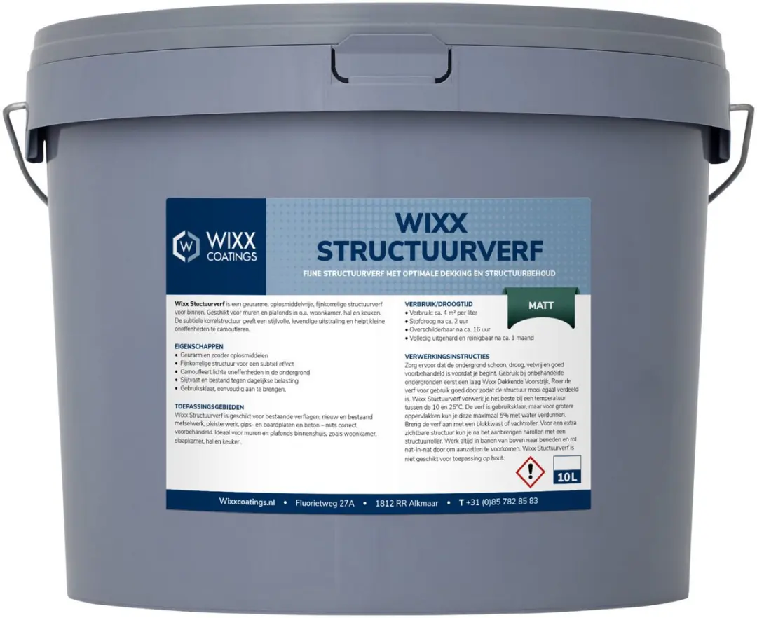 Wixx Structuurverf Mat RAL 9005 - 10L