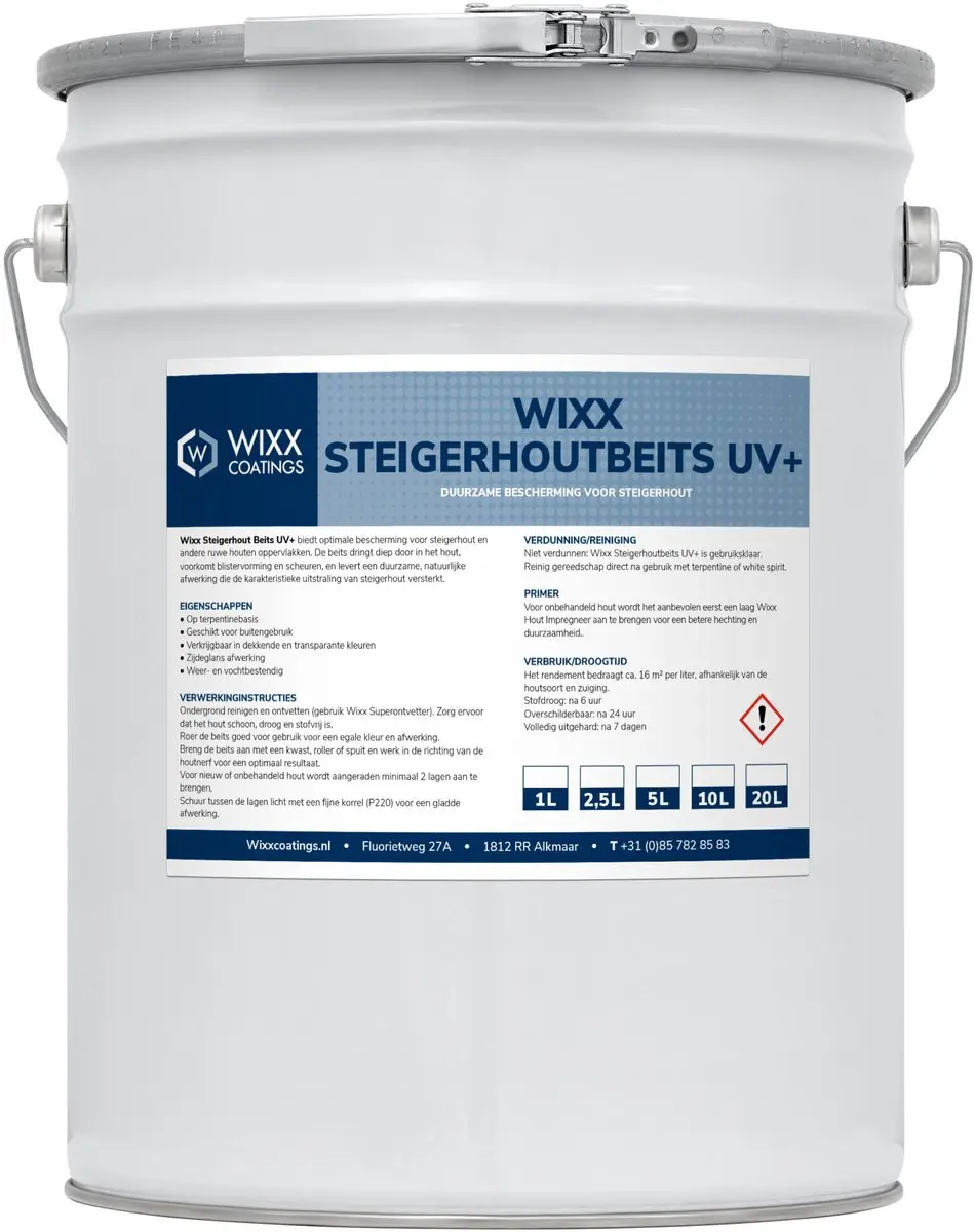 Wixx Steigerhoutbeits UV+ 2.5L - Antracietgrijs