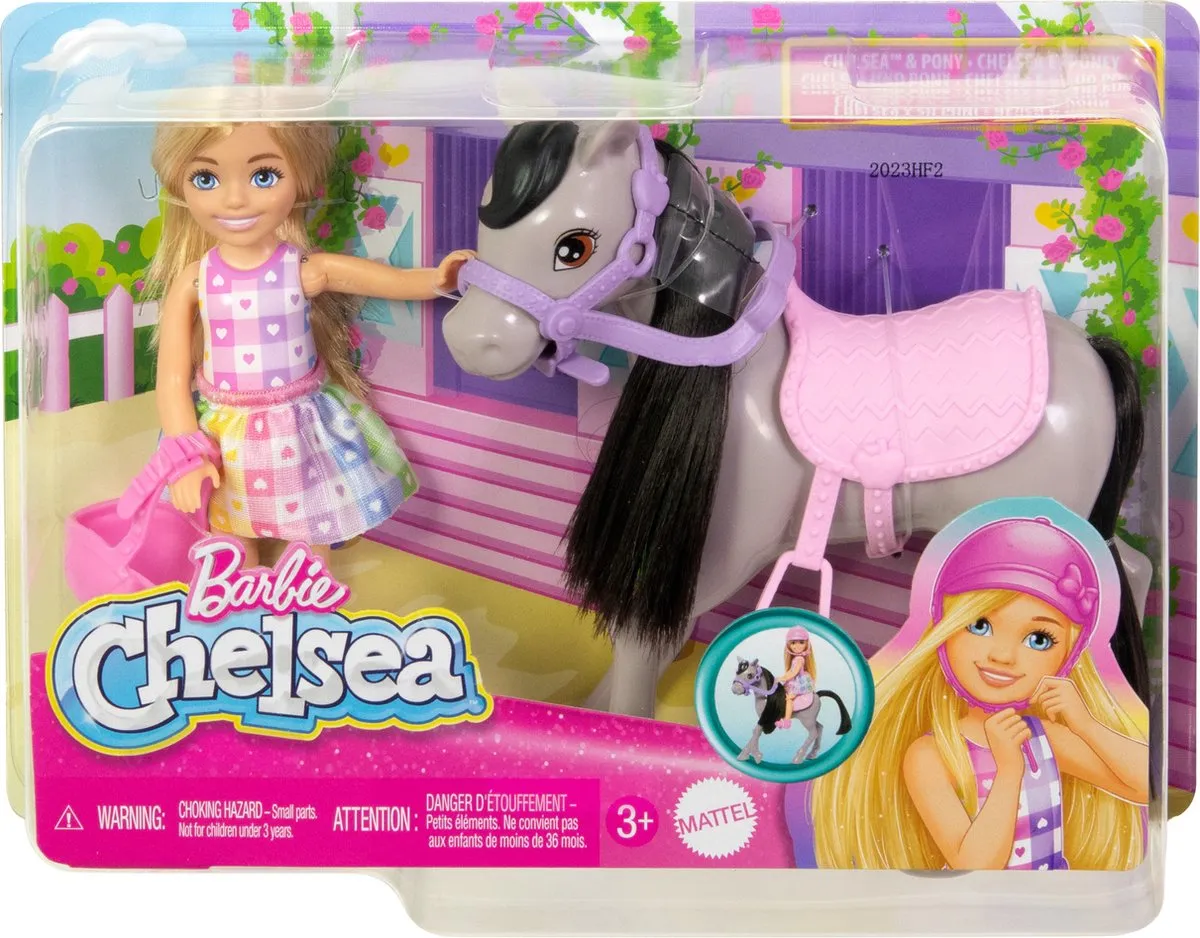 Barbie Chelsea Met Pony HTK29 - 15 cm - Multikleur