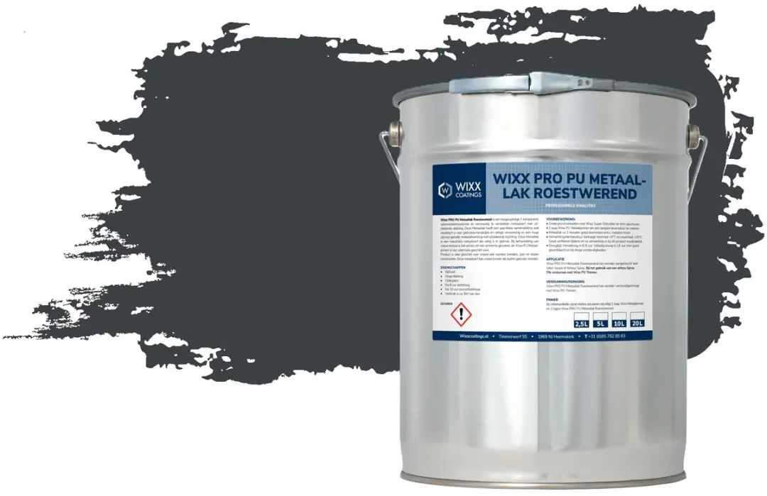 Wixx PRO PU Metaallak Roestwerend 2.5L - Antracietgrijs