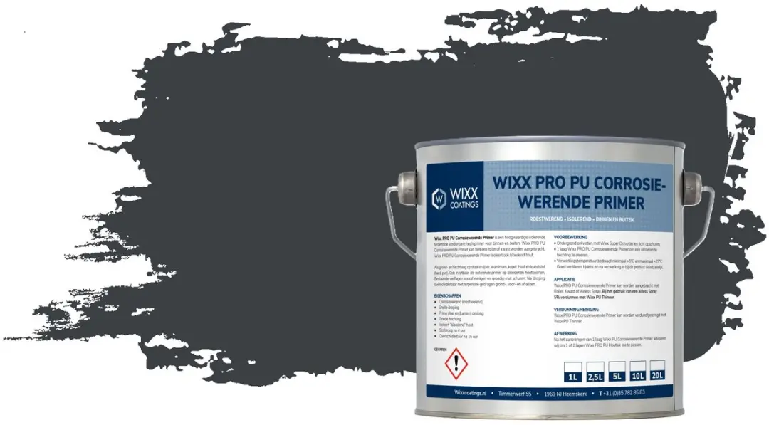 Wixx PRO PU Corrosiewerende Primer 5L - Antracietgrijs