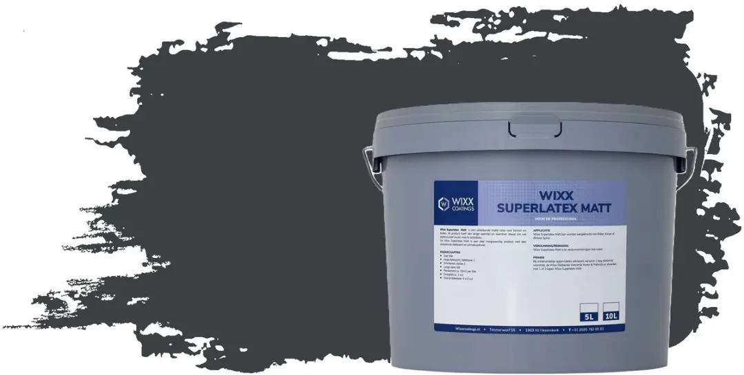 Wixx Superlatex Zijdeglans 10L - RAL 7016 Antracietgrijs