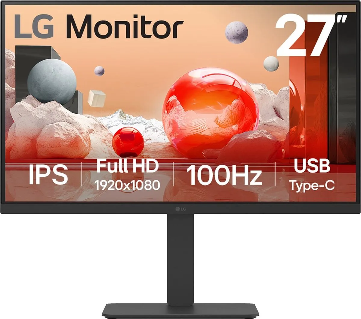 LG 27BA650-B Monitor - 27" - USB-C 65W - Zwart