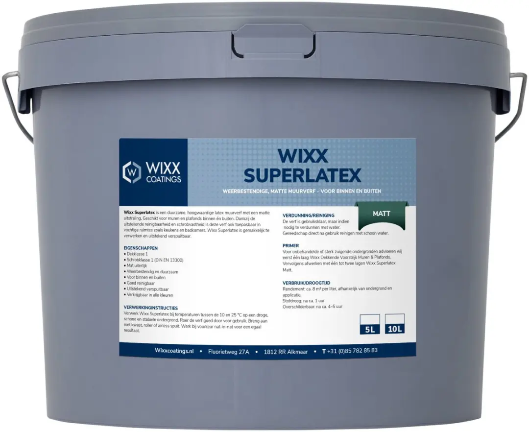 Wixx Superlatex Matt Binnen & Buitenverf 10L - Wit