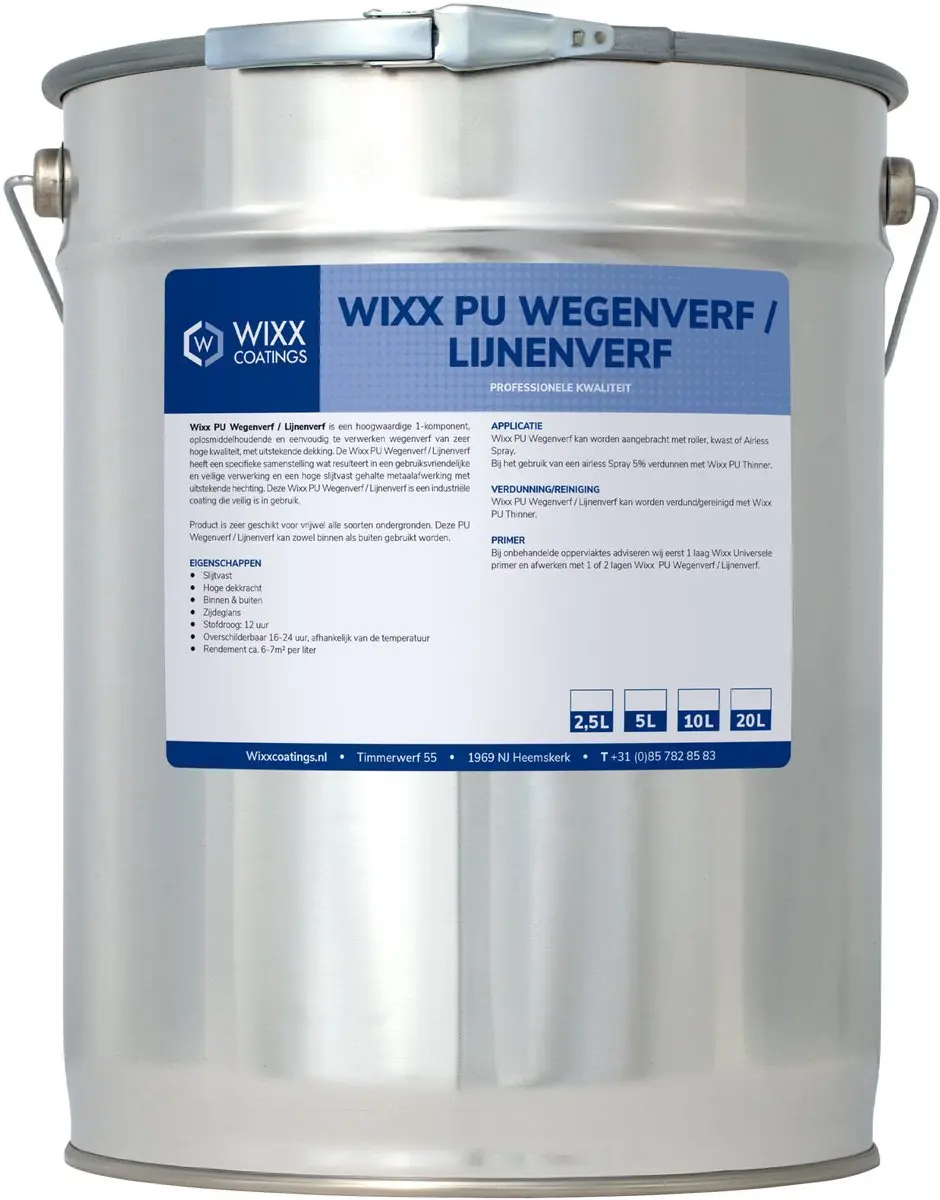 Wixx PU Wegenverf Lijnenverf 2.5L - Verkeersrood