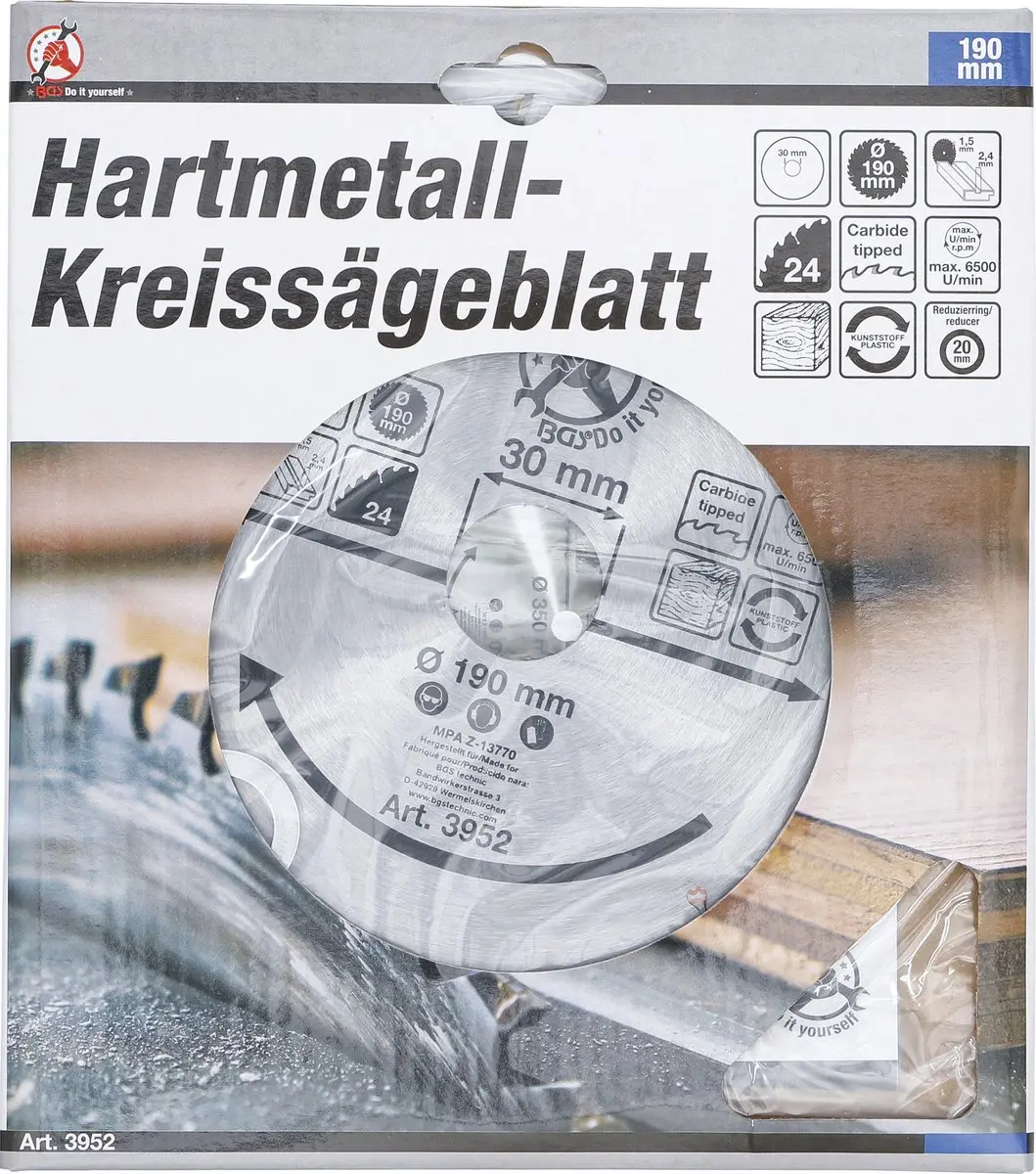 Topgear Cirkelzaagblad Ø190mm 24 Tanden - Inclusief Verloopringen - afbeelding 6 van 6