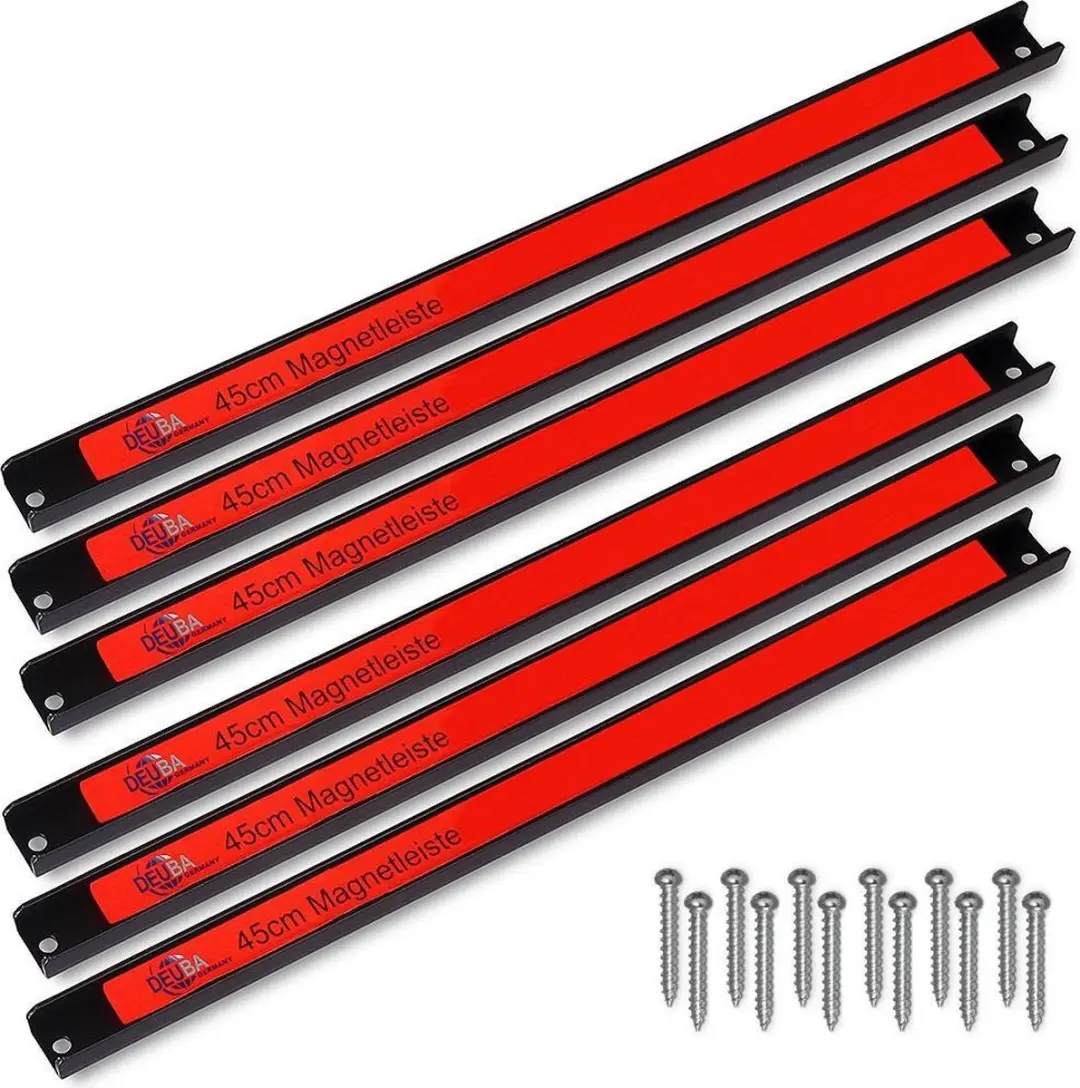 Deuba Magnetische Gereedschaphouder 45cm - 6 Stuks - 23 Kg - Rood/Zwart - afbeelding 6 van 6
