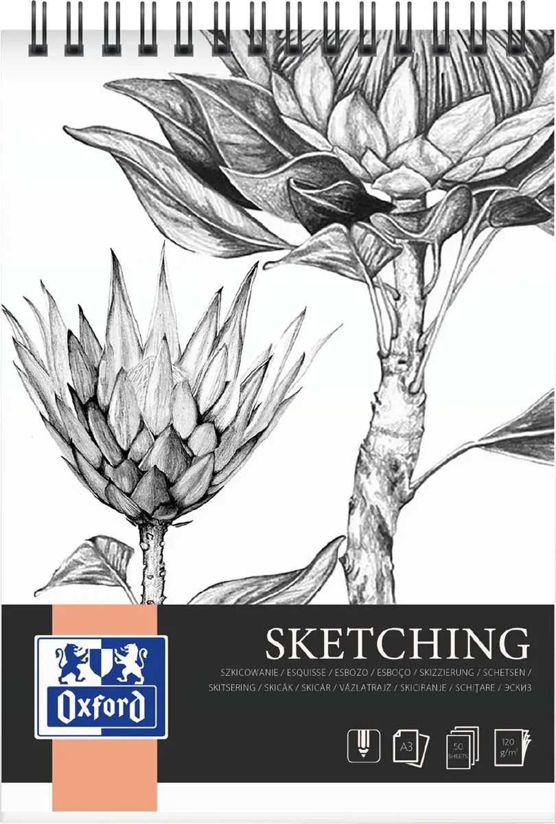 Tekenblok oxford sketching a3 50 vel spiraal