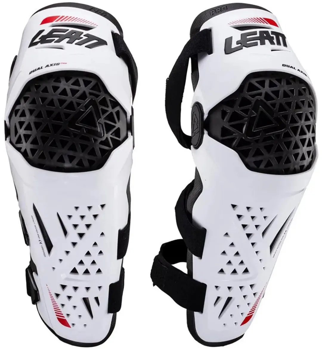 Leatt Dual Axis Pro Knie- en Scheenbeschermers L/XL - Wit
