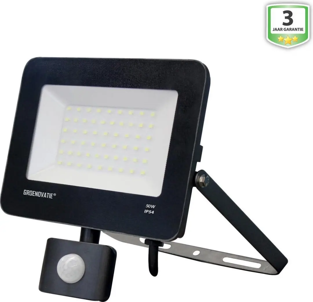 Groenovatie LED Breedstraler 50W IP54 Sensor - Neutraal Wit