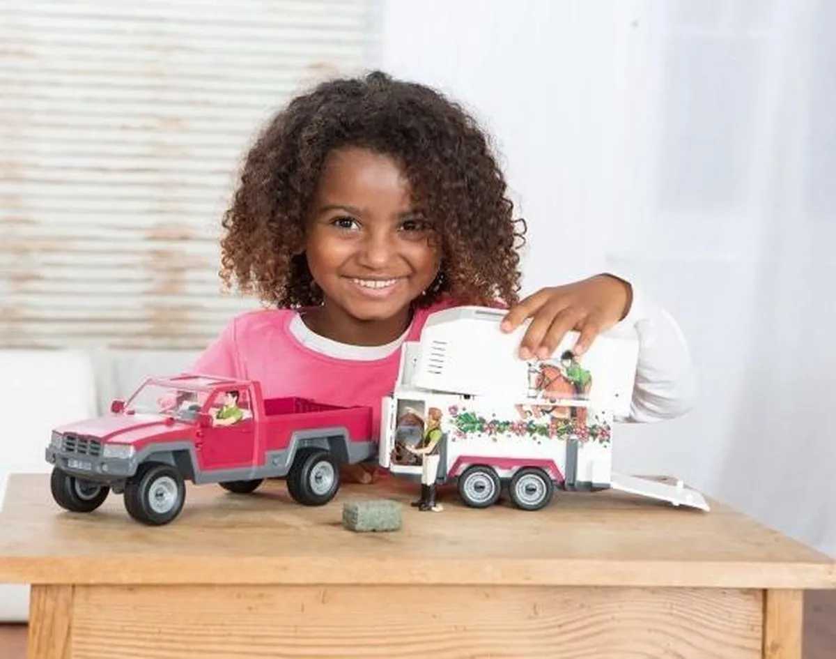 Schleich Horse Club Pickup met Paardentrailer 42346 - Multicolor