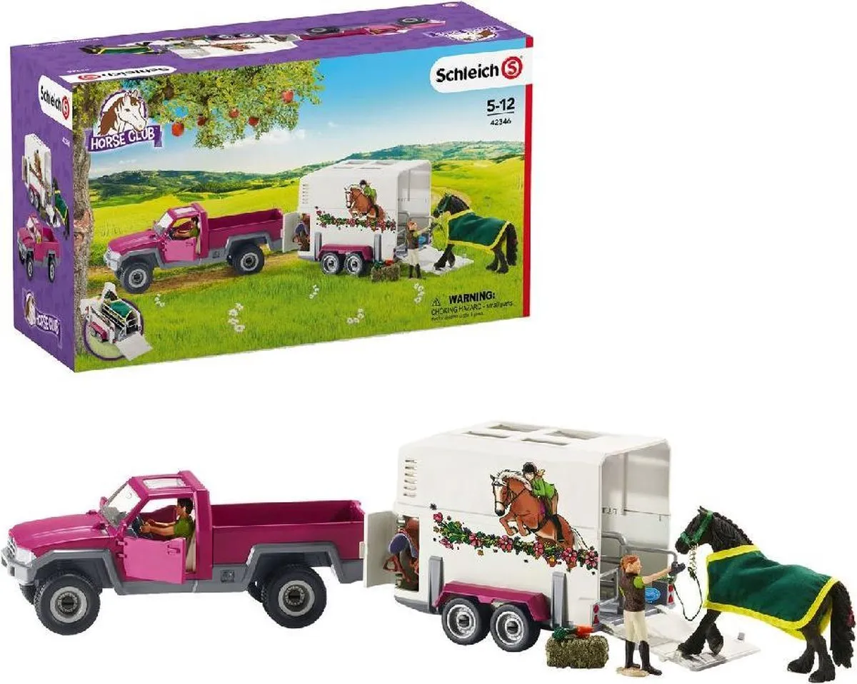 Schleich Horse Club Pickup met Paardentrailer 42346 - Multicolor