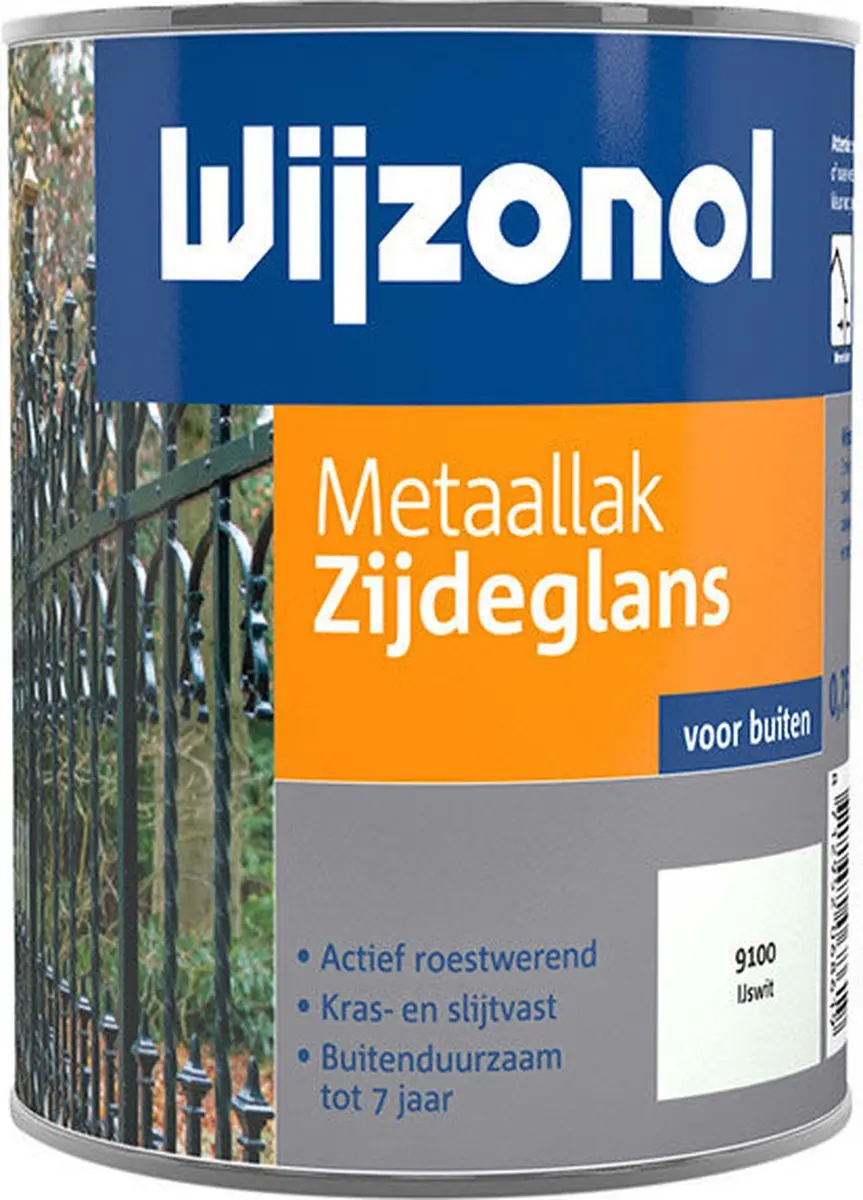 wijzonol metaallak zijdeglans 9100 ijswit 750 ml