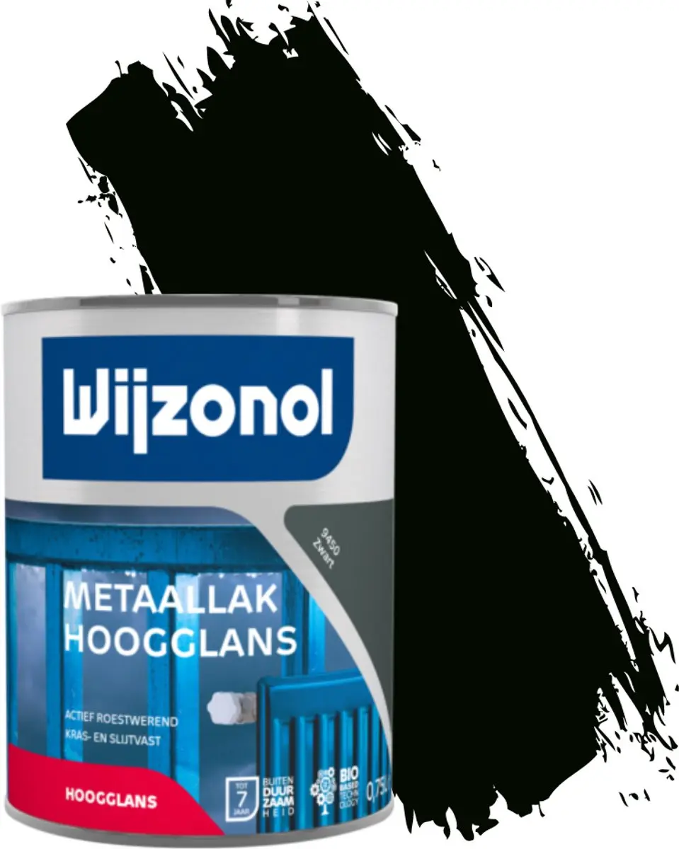 Wijzonol Metaallak Zwart 750ml - Hoogglans
