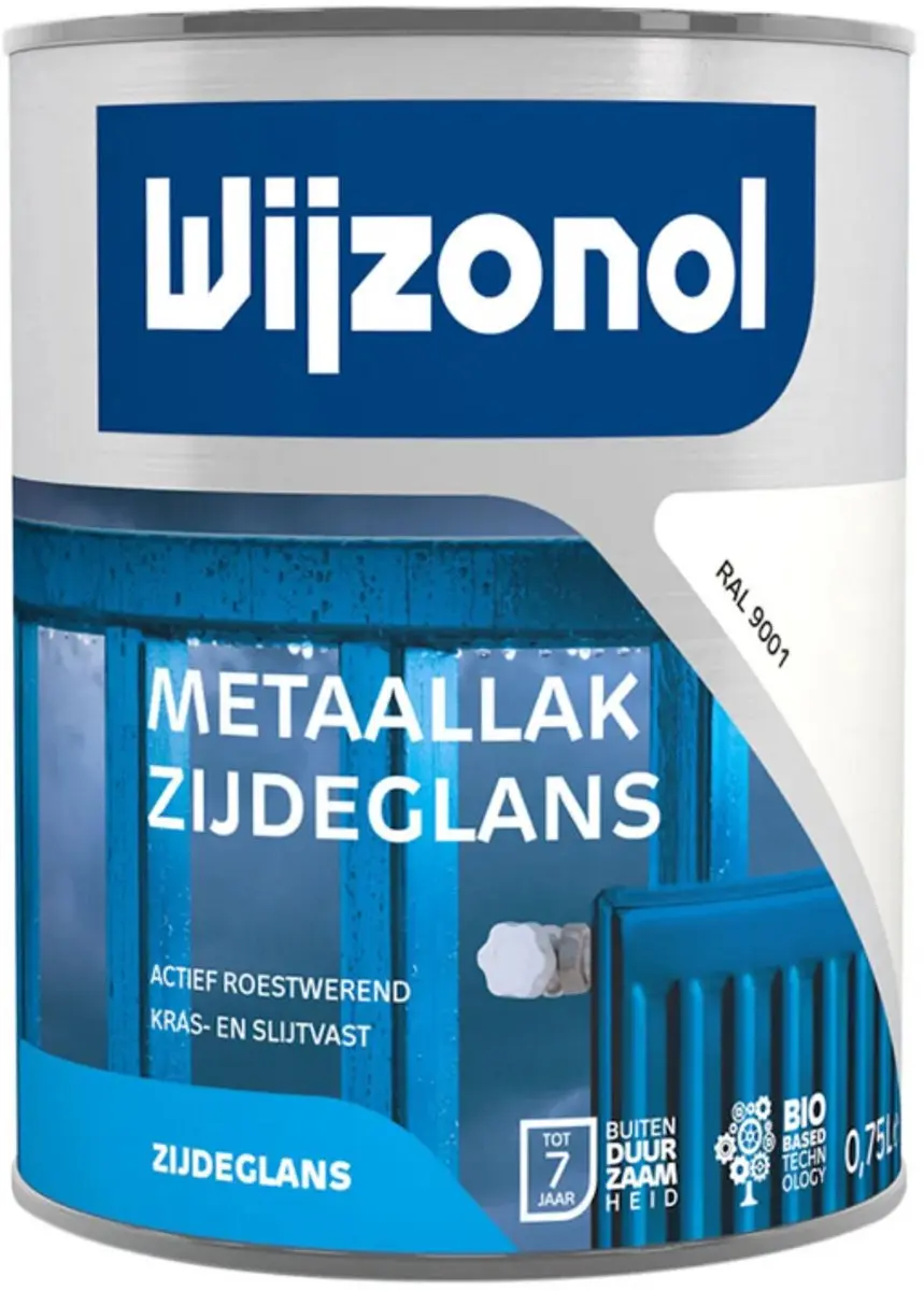 Wijzonol Metaallak Zijdeglans Cremewit 750ml