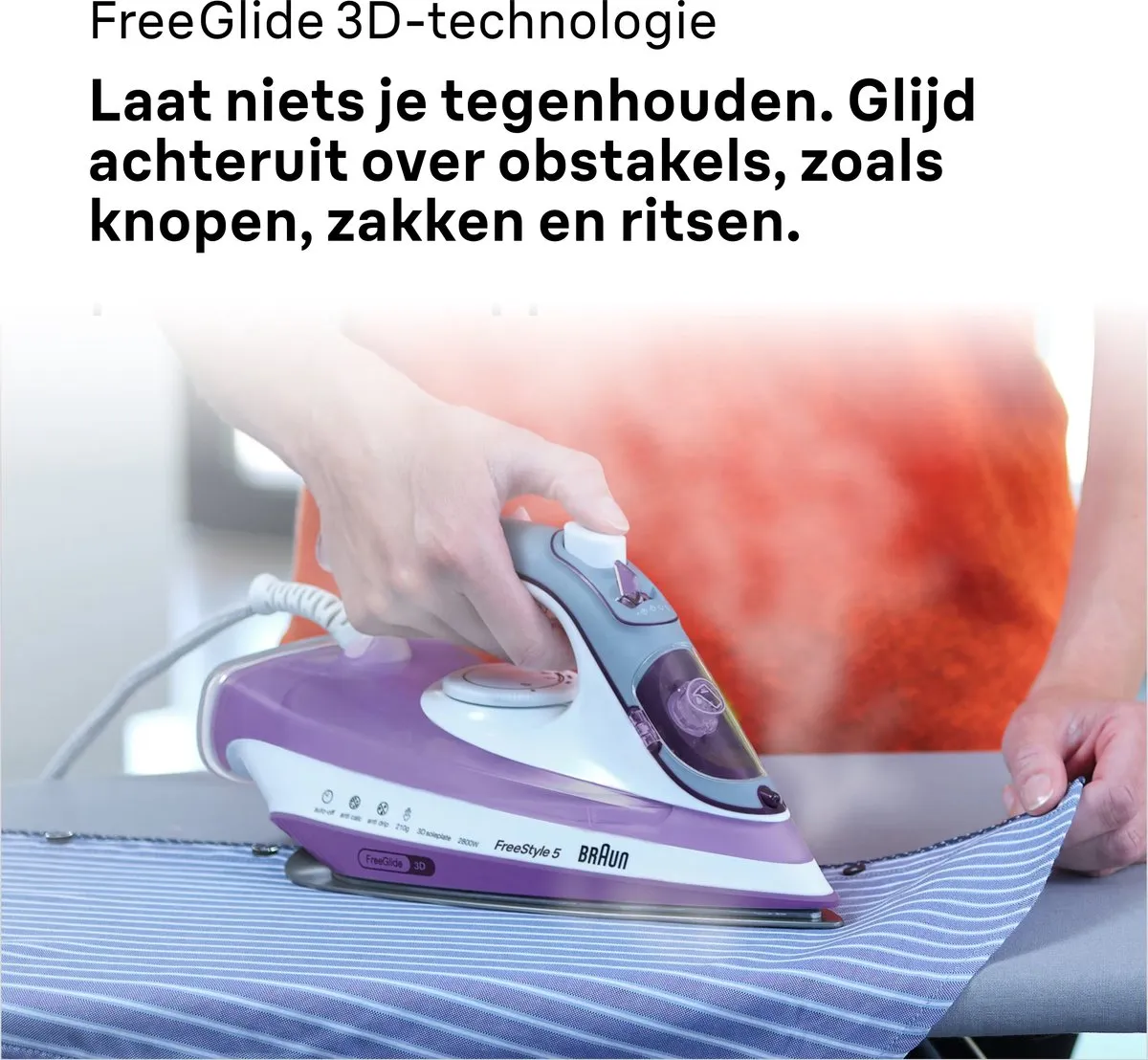 Braun FreeStyle 5 SI5037VI Stoomstrijkijzer - 2800W - 300ml - Paars - afbeelding 6 van 6