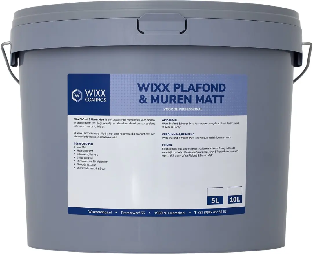 Wixx Plafond & Muren Matt 10L - RAL 9016 Verkeerswit