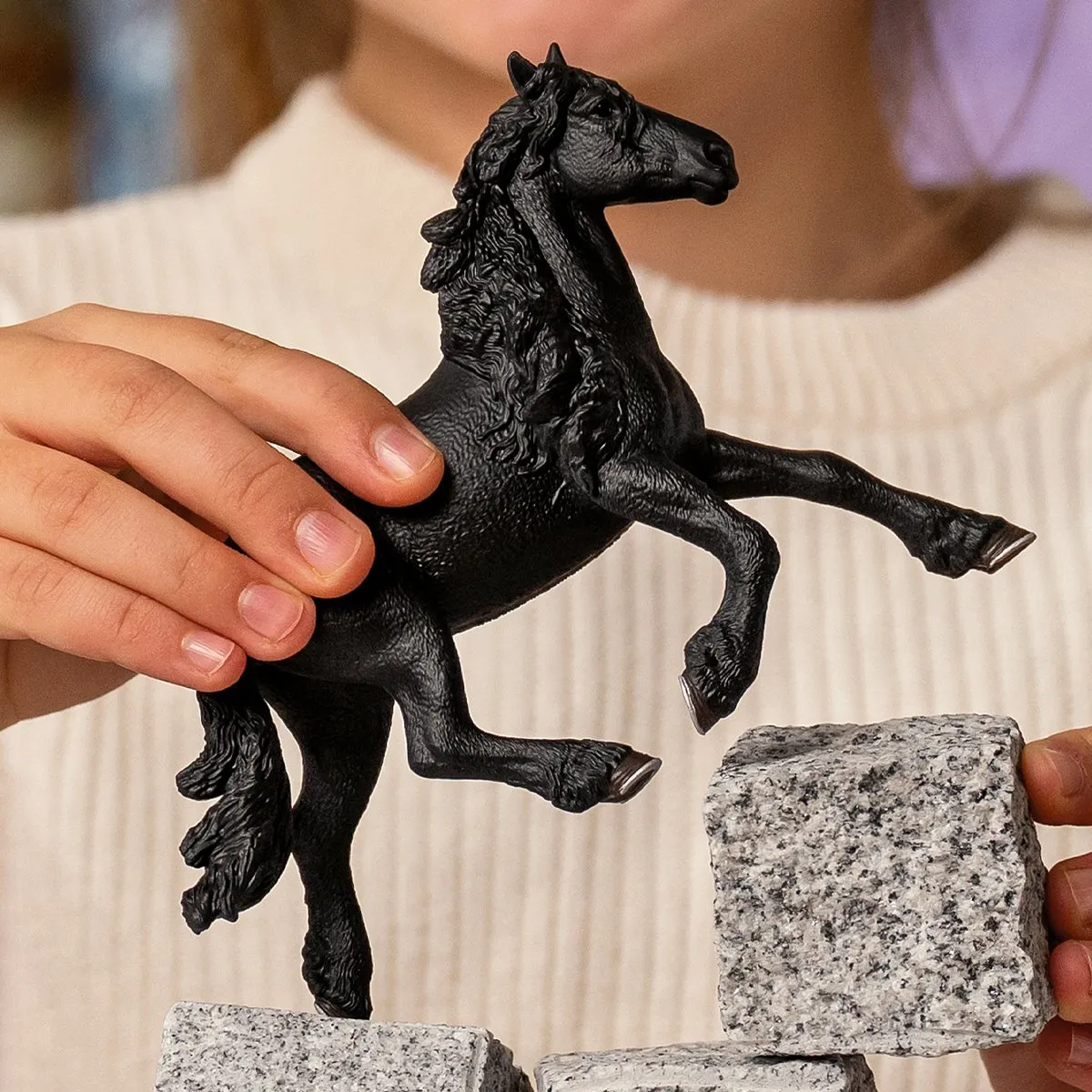 Schleich Horse Club Friese Hengst 13975 - Zwart