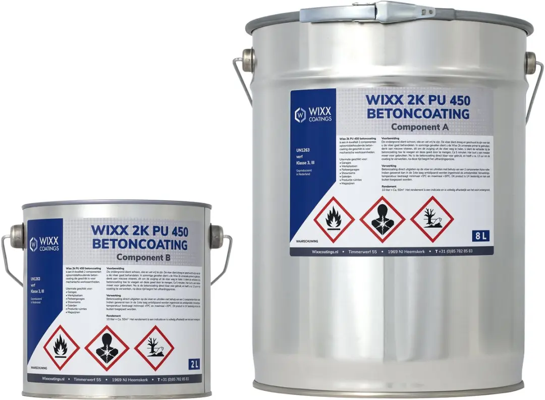 Wixx 2K PU 450 Betoncoating 5L - RAL 9005 Gitzwart
