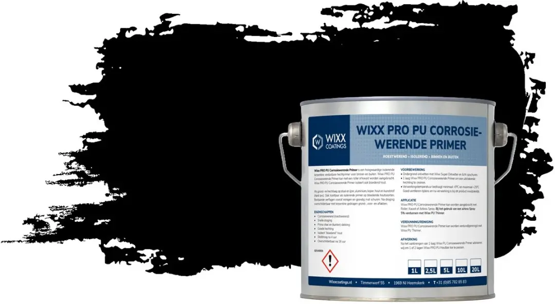 Wixx PRO PU Corrosiewerende Primer RAL 9005 - 1L