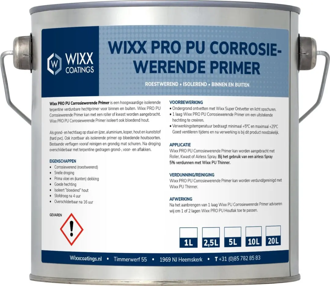 Wixx PRO PU Corrosiewerende Primer 2.5L