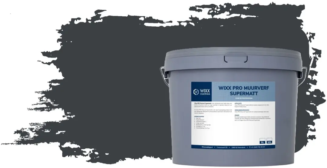 Wixx PRO Muurverf Supermatt 10L RAL 7016 Antracietgrijs