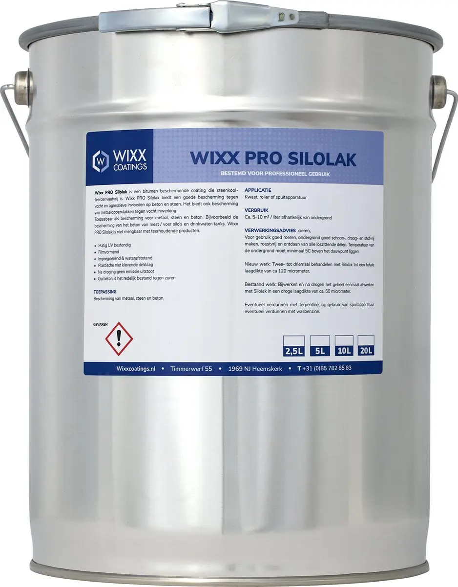Wixx PRO Silolak Zwart 5L