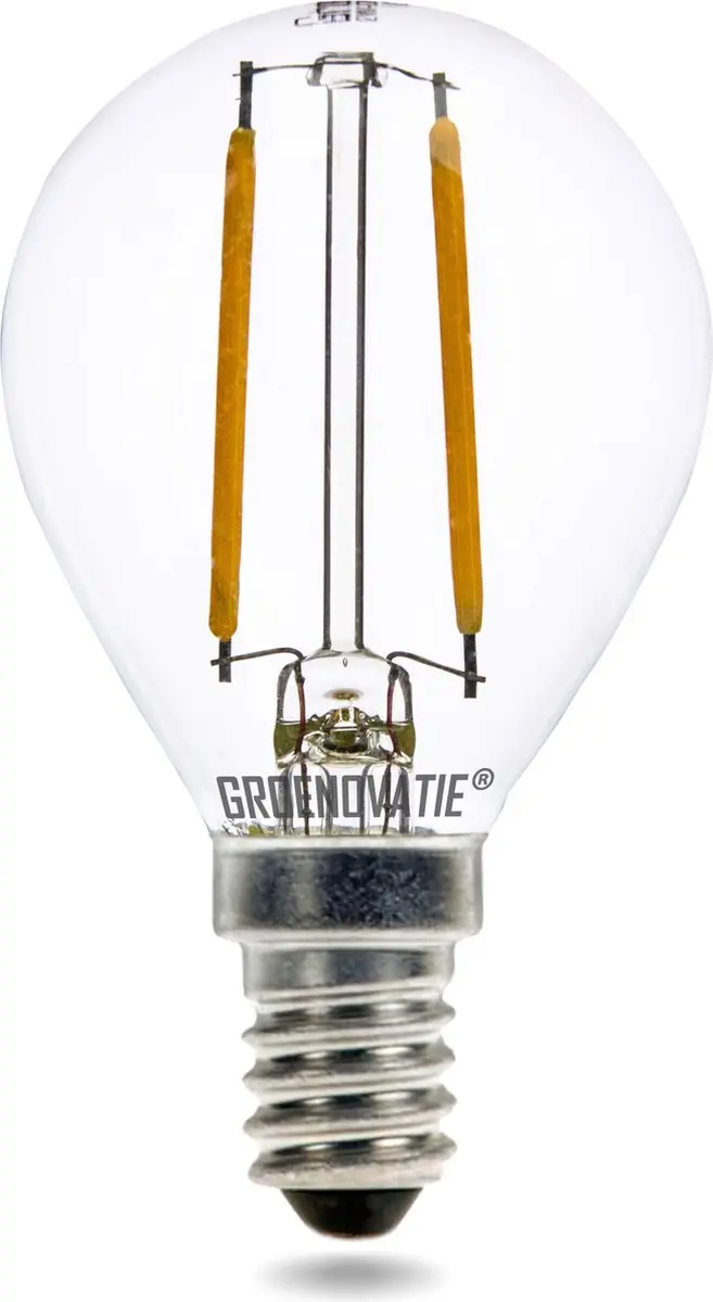 Groenovatie LED Filament Kogellamp 2W E14