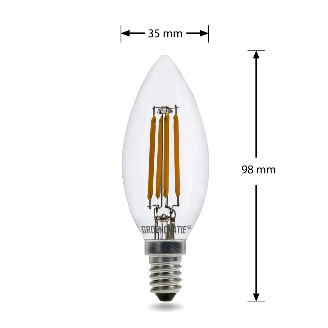Groenovatie LED Filament Kaarslamp 4W E14 - Extra Warm Wit