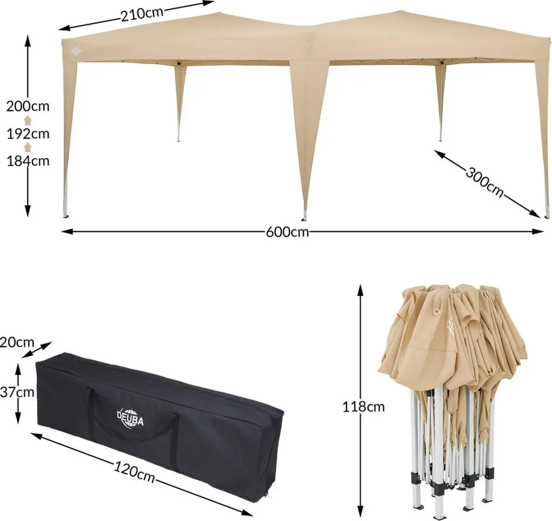 deuba Partytent 6x3x2m - Creme