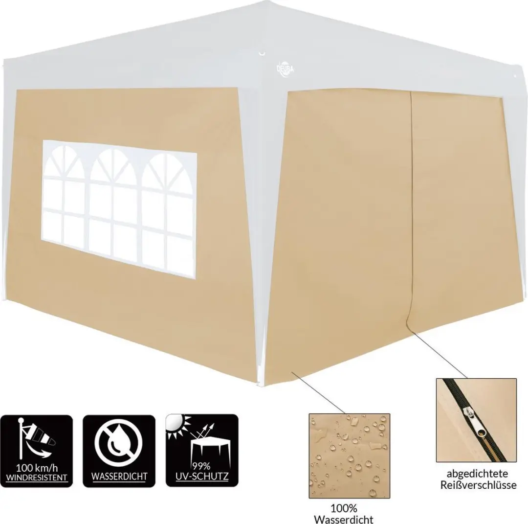 Deuba Parytent Zijwand 300x200cm - 2 Stuks - Beige