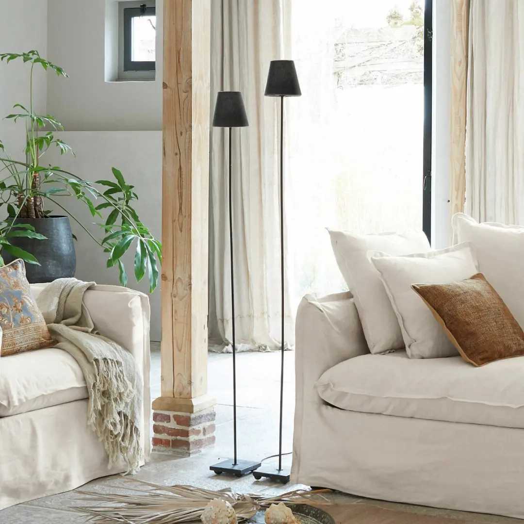 Loberon Tacoma Staande Lamp - 2 Stuks - Zwart