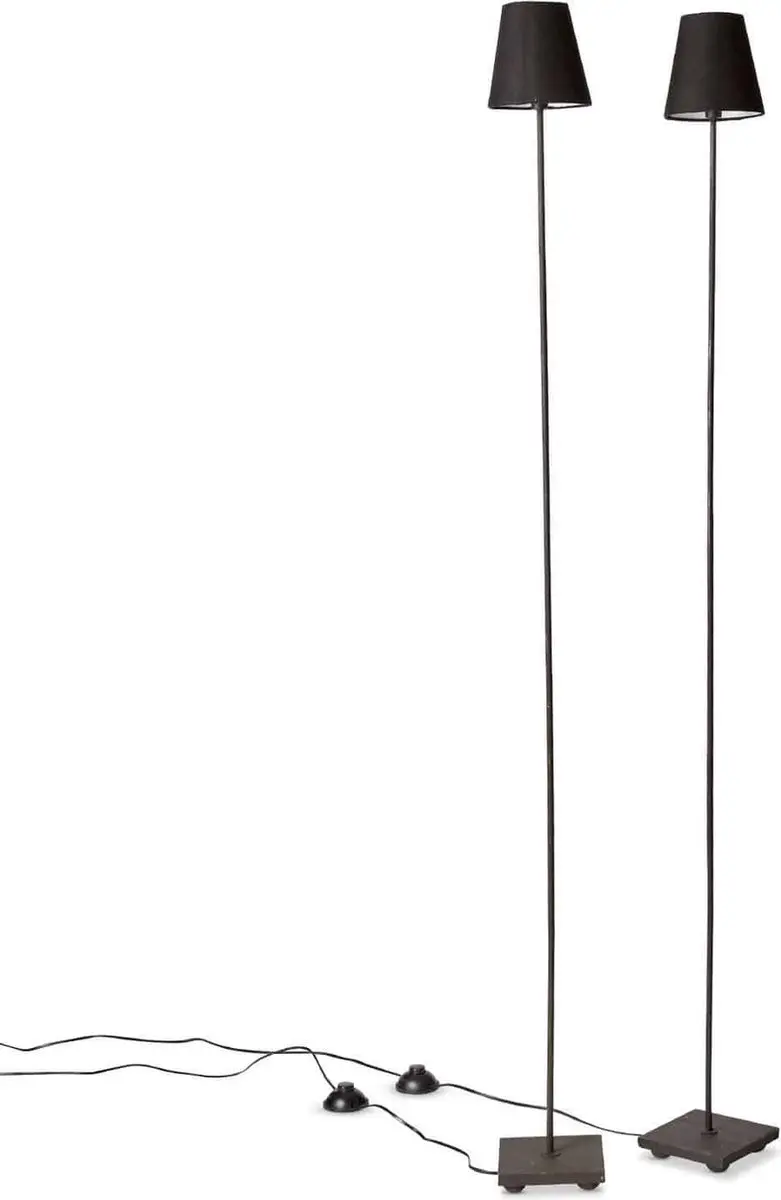 Loberon Tacoma Staande Lamp - 2 Stuks - Zwart