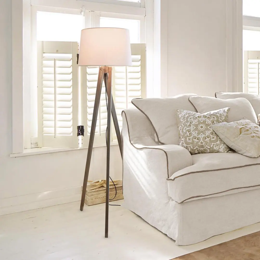 Loberon Troisième Staande Lamp - Antiekgrijs/Crème