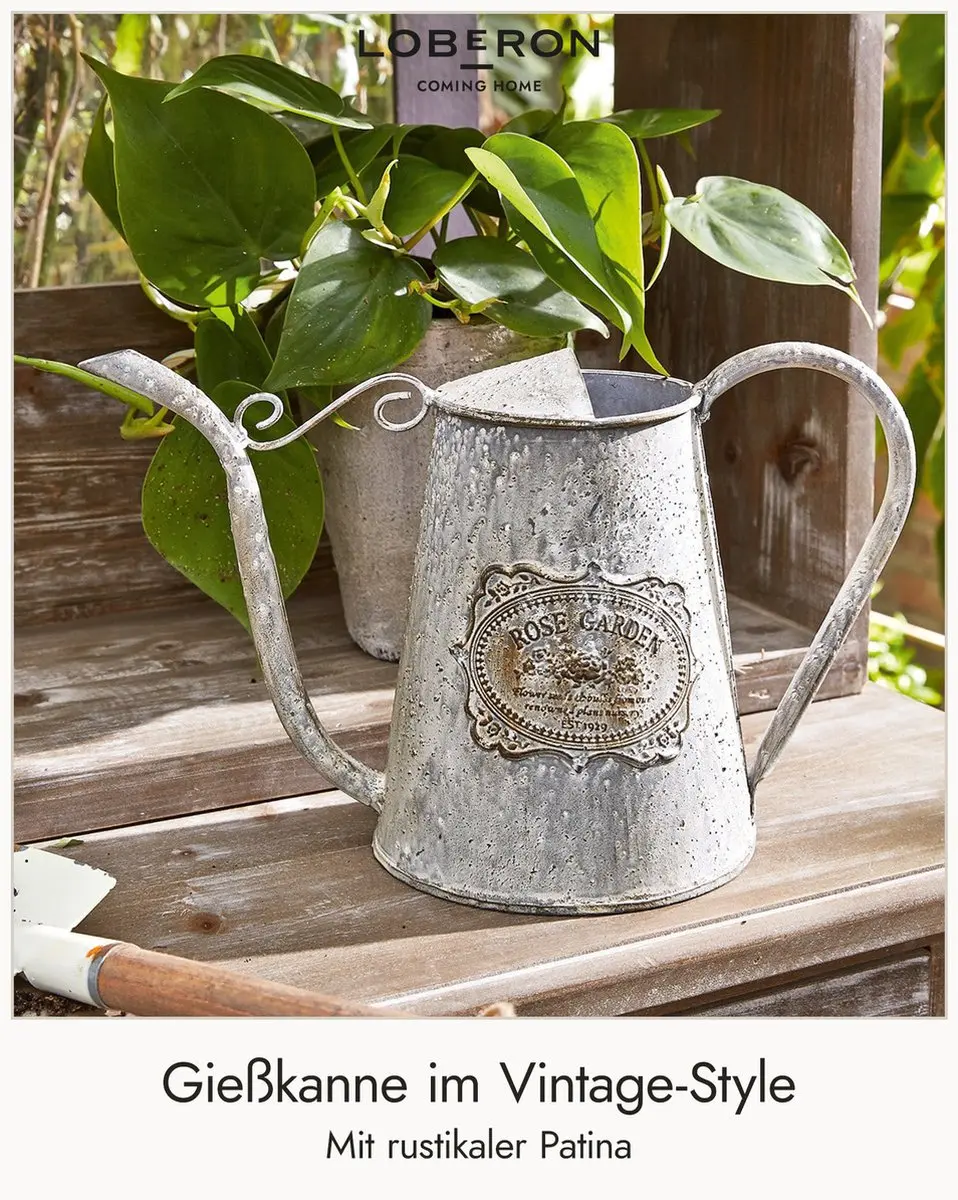 Loberon Gieter Rose Garden 1.5L - Antiekgrijs