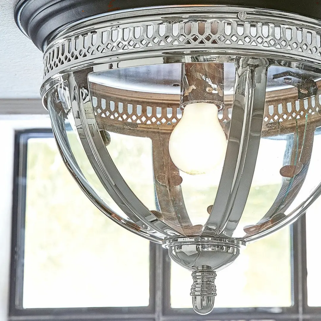 Loberon Toole Wandlamp - 40W - Ø35,5cm - Zilverkleurig/Zwart