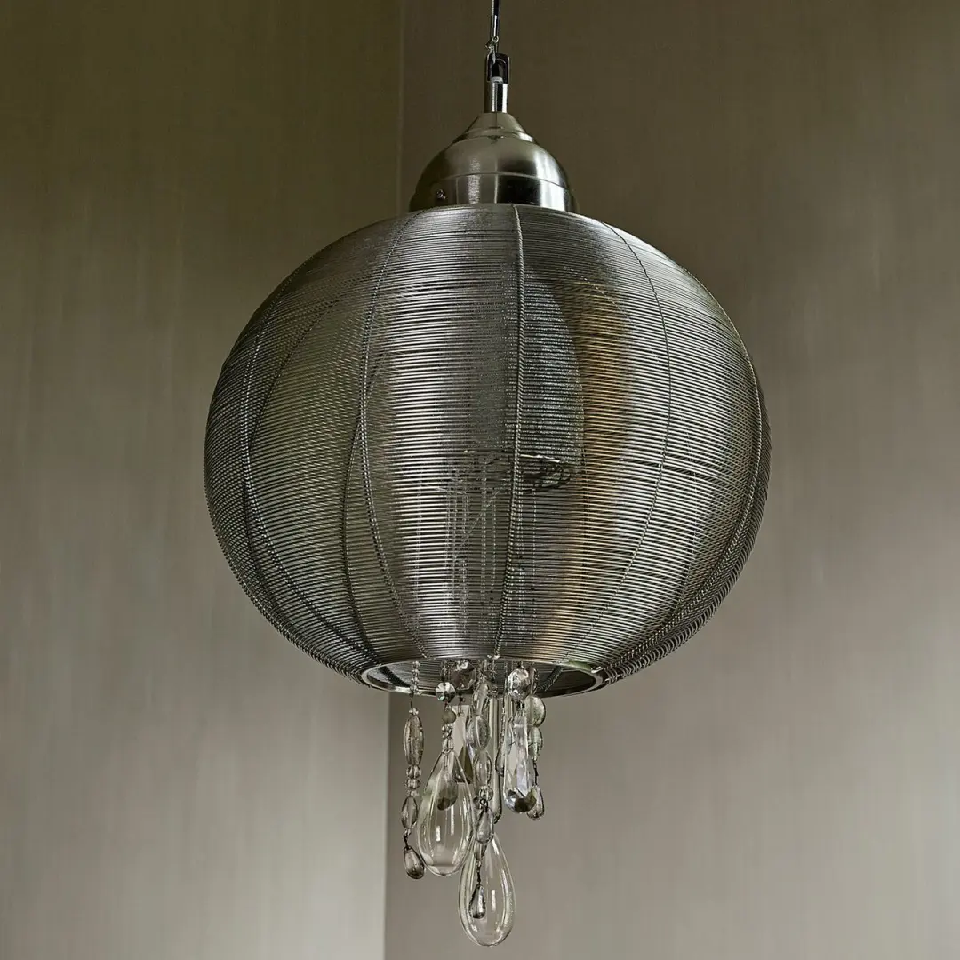 Loberon Sunbrook Hanglamp - Ø40cm - Zilverkleurig