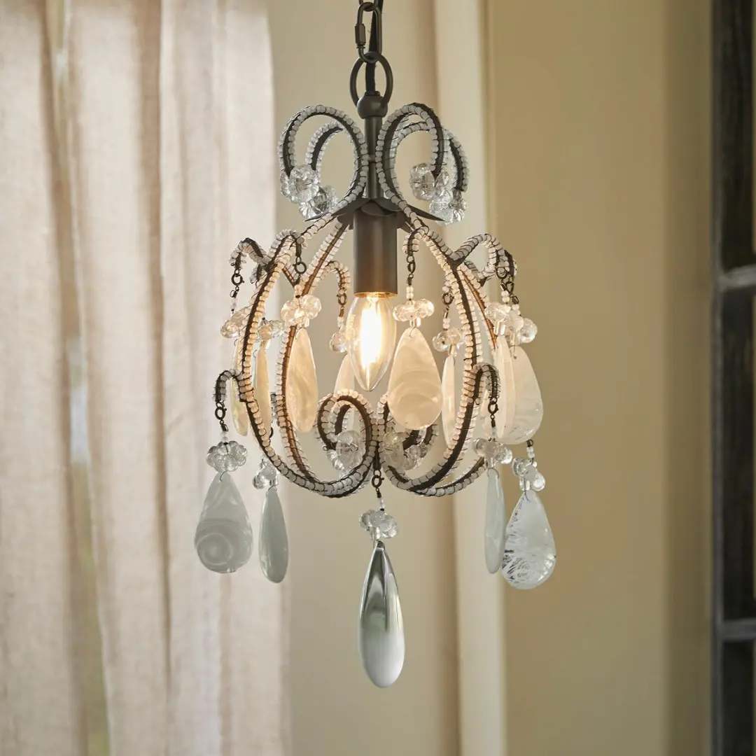 Loberon Calistron Hanglamp - 27cm - Grijs/Wit - afbeelding 6 van 6