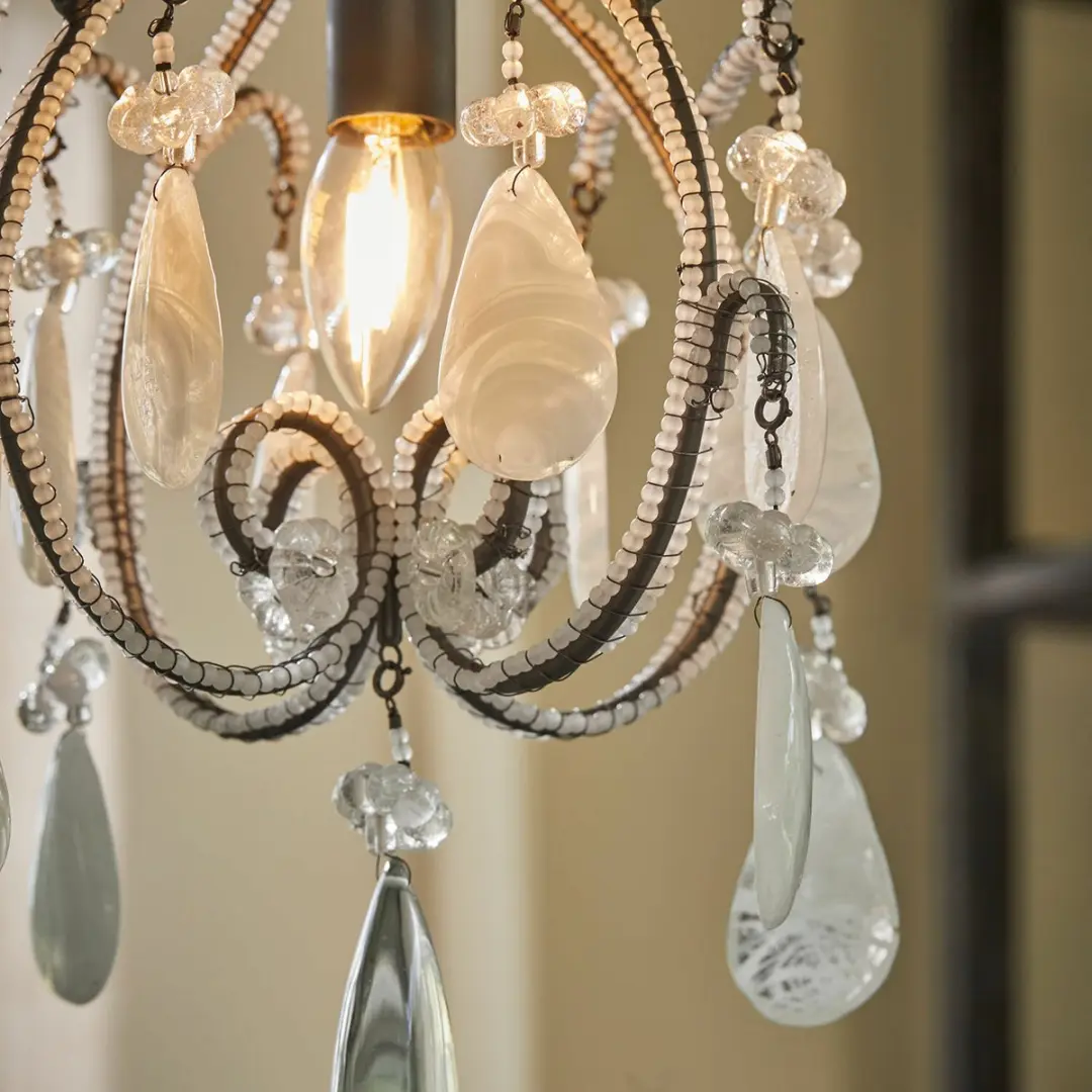 Loberon Calistron Hanglamp - 27cm - Grijs/Wit