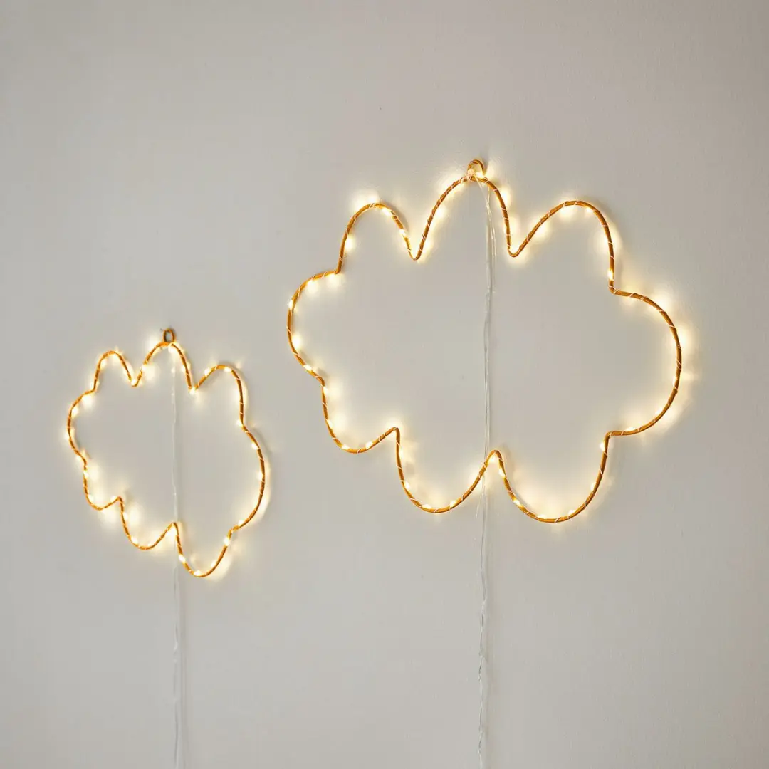 Loberon Elenar Decoratief Lichtobject - Goud - 2 Stuks