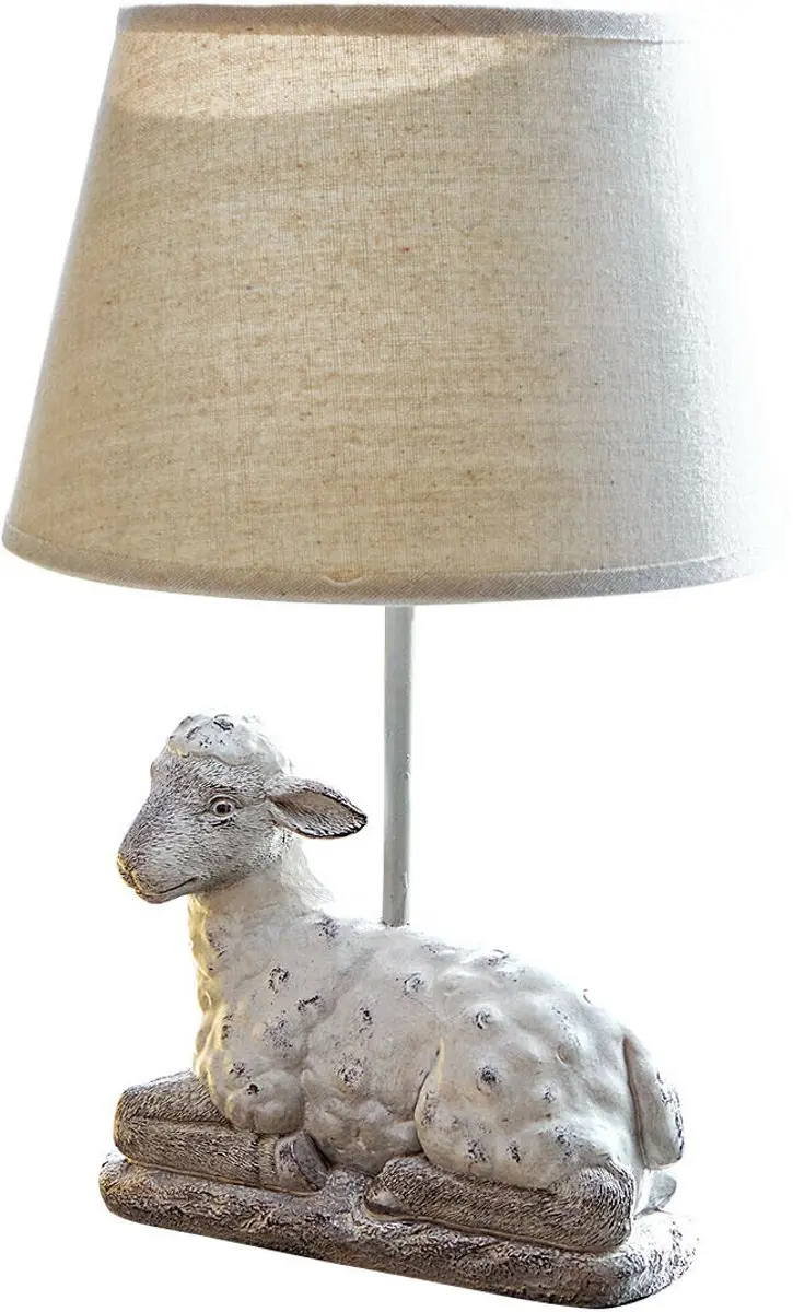 Loberon Séverac Tafellamp - 25W - Ø25.5cm - Grijs/Crème